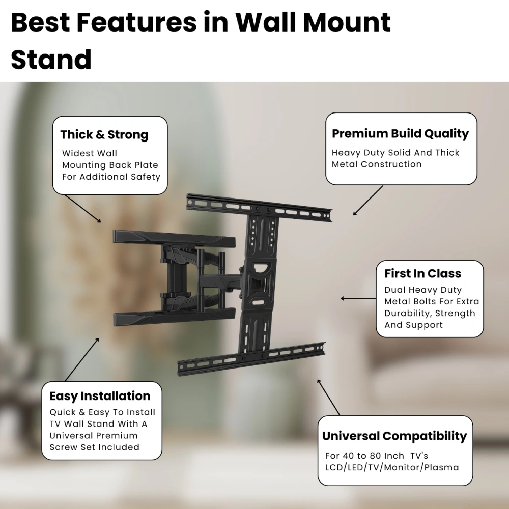 NB LED Wall Mount Kit 40" To 80" | Moveable and Adjustable view 4